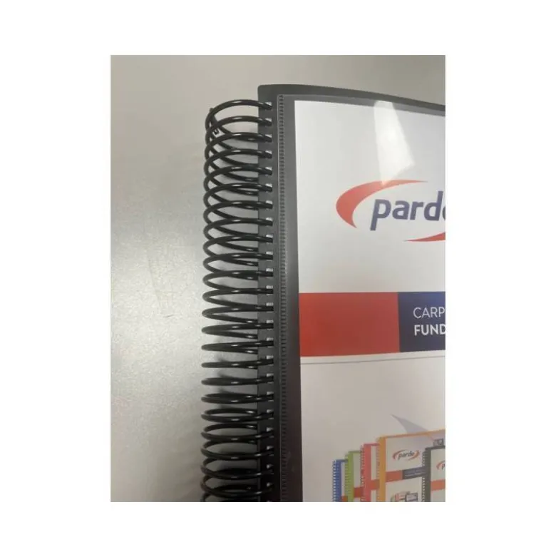 CARPETA PARDO ESCAPARATE CON ESPIRAL 80 FUNDAS FOLIO PERSONALIZABLE COLOR NEGRO