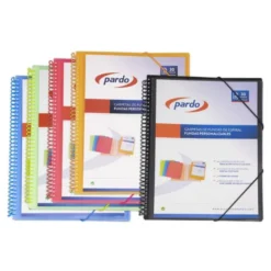 CARPETA PARDO ESCAPARATE CON ESPIRAL 20 FUNDAS FOLIO PERSONALIZABLE COLOR NEGRA