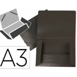Carpeta portadocumentos con solapa Liedrpapel DIN A3 polipropileno color negro