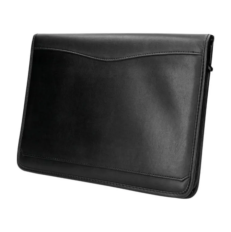 CARPETA PORTAFOLIOS CREMALLERA CON BOLSA PARA MOVIL Y TARJETERO COLOR NEGRO 260X355 MM