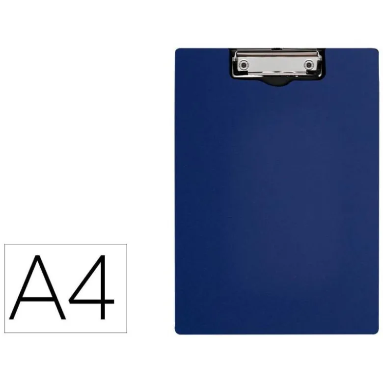 CARPETA Q-CONNECT MINICLIP SUPERIOR DIN A4 PLASTICO 50% RECICLADO AZUL GROSOR 2,1 MM