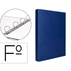 Carpeta 4 anillas carton forrado mixtas Liderpapel Paper Coat lomo 40 mm azul