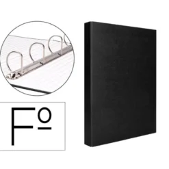 Carpeta 4 anillas carton forrado Liderpapel Paper Coat lomo 60 mm negro