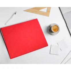 Carpeta 4 anillas carton forrado Liderpapel Paper Coat lomo 60 mm rojo