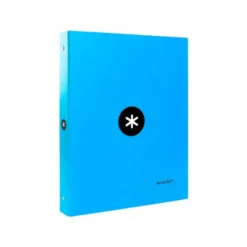 Carpeta 4 anillas 25mm Liderpapel Antartik A4 color azul carton forrado