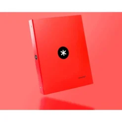 Carpeta 4 anillas 25mm Liderpapel Antartik A4 color rojo carton forrado