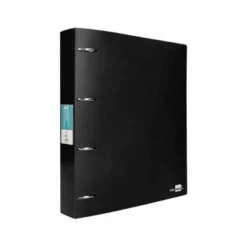 CARPETA 4 ANILLAS 40 MM LIDERPAPEL DIN A4 COLOR NEGRO POLIPROPILENO