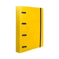 CARPETA 4 ANILLAS 25 MM LIDERPAPEL DIN A4 COLOR AMARILLO POLIPROPILENO