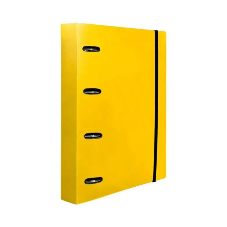 CARPETA 4 ANILLAS 25 MM LIDERPAPEL DIN A4 COLOR AMARILLO POLIPROPILENO