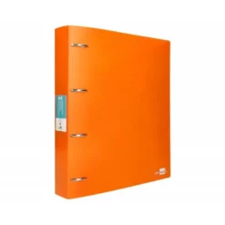 CARPETA 4 ANILLAS 40 MM LIDERPAPEL DIN A4 COLOR NARANJA POLIPROPILENO