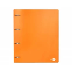 CARPETA 4 ANILLAS 40 MM LIDERPAPEL DIN A4 COLOR NARANJA POLIPROPILENO