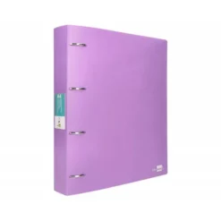 CARPETA 4 ANILLAS 40 MM LIDERPAPEL DIN A4 COLOR ROSA POLIPROPILENO