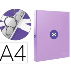 Carpeta Antartik 4 anillas DIN A4 Carton forrado Color Lila