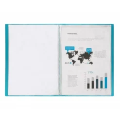 Carpeta Beautone escaparate azul con 20 fundas fijas Din a4