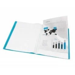 Carpeta Beautone escaparate azul con 40 fundas fijas Din a4