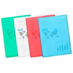 Carpeta Beautone escaparate de 60 fundas fijas Din A4 color rojo