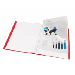 Carpeta Beautone escaparate rojo con 30 fundas fijas Din a4