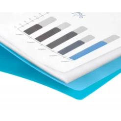 Carpeta Beautone escaparate azul con 30 fundas fijas Din a4