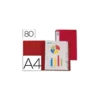 Carpeta Beautone escaparate con 80 fundas fijas Din A4 rojo
