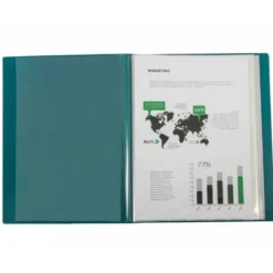 Carpeta Beautone escaparate con 80 fundas fijas Din A4 verde