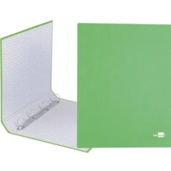 Carpeta carton forrado 4 anillas Liderpapel Paper Coat lomo 40 mm folio verde