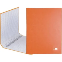 Carpeta carton forrado 4 anillas Liderpapel Paper Coat lomo 40 mm folio naranja