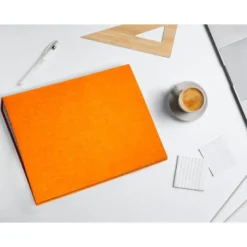 Carpeta carton forrado 4 anillas Liderpapel Paper Coat lomo 40 mm folio naranja