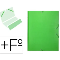 Carpeta clasificadora carton gomas Paper Coat Liderpapel verde