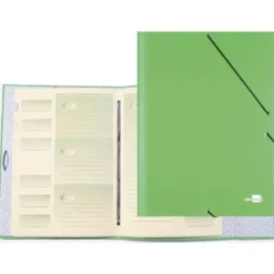 Carpeta clasificadora carton gomas Paper Coat Liderpapel verde