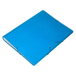 Carpeta clasificadora carton gomas Paper Coat Liderpapel celeste