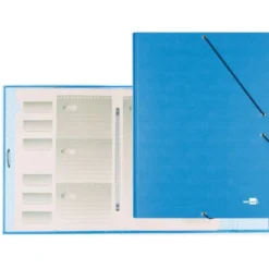 Carpeta clasificadora carton gomas Paper Coat Liderpapel celeste