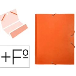 Carpeta clasificadora carton gomas Paper Coat Liderpapel naranja