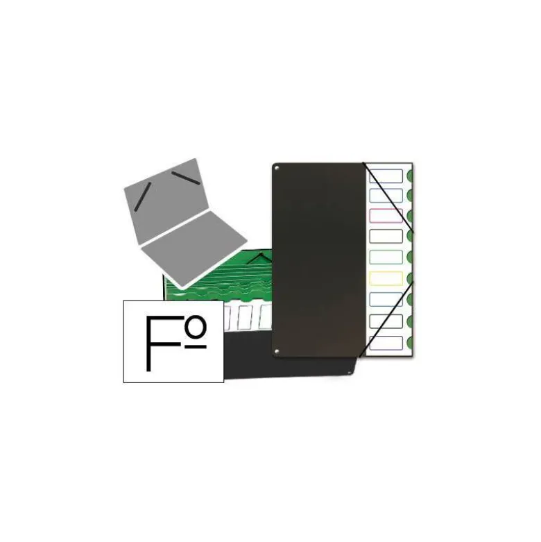 Carpeta clasificadora de plastico Pardo negro
