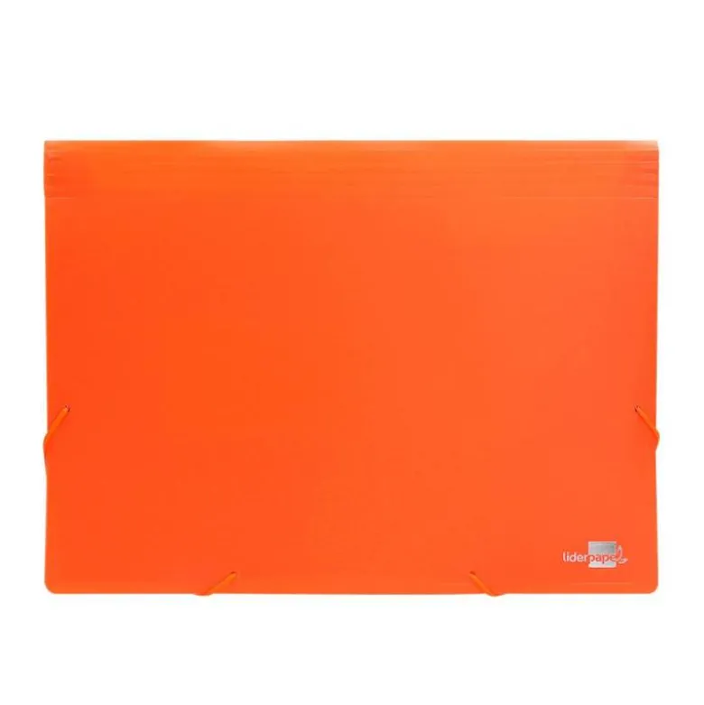 Carpeta clasificadora fuelle Liderpapel DIN A4 poliporpileno 13 departamentos color naranja