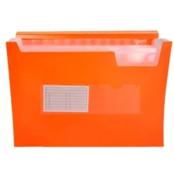 Carpeta clasificadora fuelle Liderpapel DIN A4 poliporpileno 13 departamentos color naranja