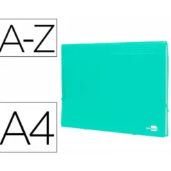Carpeta clasificadora fuelle Liderpapel DIN A4 poliporpileno 13 departamentos color verde