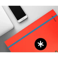 Carpeta con recambio Antartik A4 4 anillas 25 mm de Carton forrado color rojo