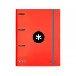 Carpeta con recambio Antartik A4 4 anillas 25 mm de Carton forrado color rojo
