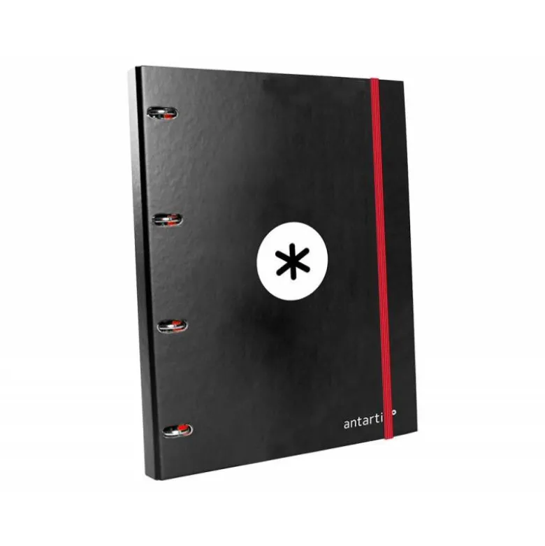 Carpeta con recambio Antartik A4 4 anillas 25 mm de Carton forrado color negro
