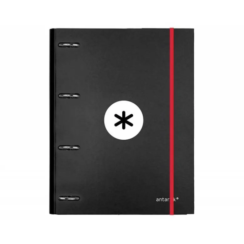 Carpeta con recambio Antartik A4 4 anillas 25 mm de Carton forrado color negro