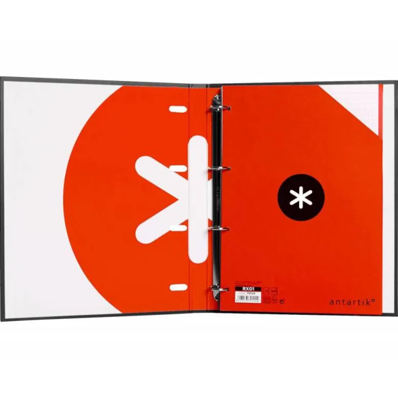 Carpeta con recambio Antartik A4 4 anillas 25 mm de Carton forrado color negro