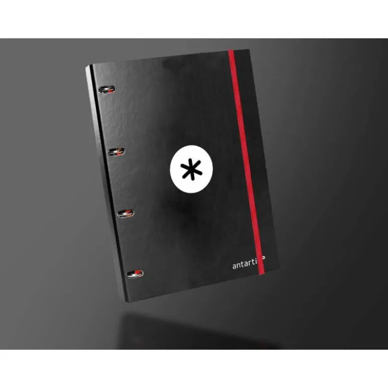 Carpeta con recambio Antartik A4 4 anillas 25 mm de Carton forrado color negro