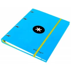 Carpeta con recambio Antartik A4 4 anillas 25 mm de Carton forrado color azul