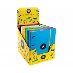Carpeta con recambio Antartik A4 4 anillas 25 mm de Carton forrado Colores surtidos