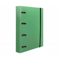 CARPETA CON RECAMBIO LIDERPAPEL A4 CUADRO 5MM 100 HOJAS 80G POLIPROPILENO 4 ANILLAS 40MM VERDE MANZANA