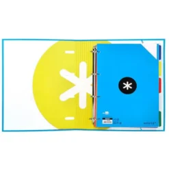 CARPETA CON RECAMBIO LIDERPAPEL ANTARTIK A4 CUADRO 5 MM FORRADA 4 ANILLAS 40MM REDONDAS COLOR AZUL