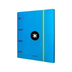 CARPETA CON RECAMBIO LIDERPAPEL ANTARTIK A4 CUADRO 5 MM FORRADA 4 ANILLAS 40MM REDONDAS COLOR AZUL