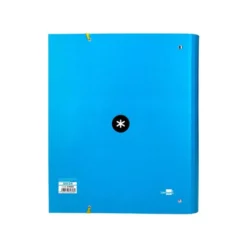 CARPETA CON RECAMBIO LIDERPAPEL ANTARTIK A4 CUADRO 5 MM FORRADA 4 ANILLAS 40MM REDONDAS COLOR AZUL