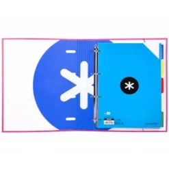 CARPETA CON RECAMBIO LIDERPAPEL ANTARTIK A4 CUADRO 5 MM FORRADA 4 ANILLAS 40MM REDONDAS COLOR ROSA