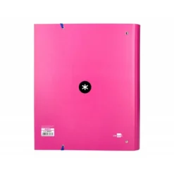 CARPETA CON RECAMBIO LIDERPAPEL ANTARTIK A4 CUADRO 5 MM FORRADA 4 ANILLAS 40MM REDONDAS COLOR ROSA